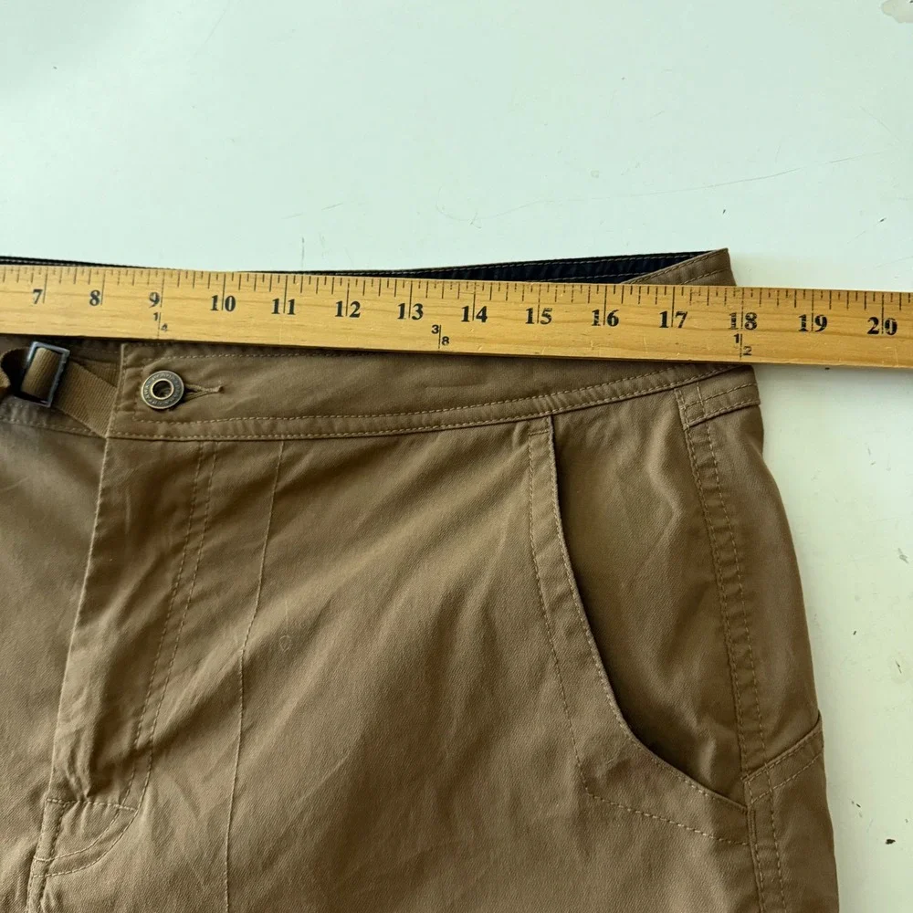 Prana Zion Cargo Shorts Mens XL Brown Stretch Hiking Outdoor Belted 36 x 13